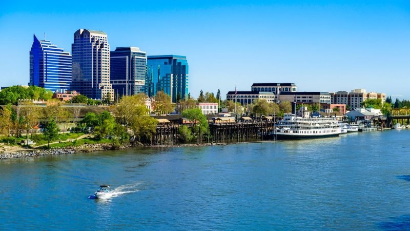 Downtown Sacramento skyline on the Sacramento River